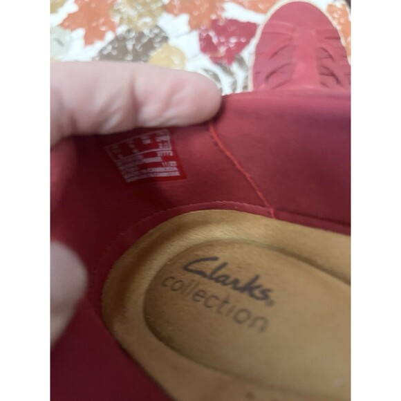 Clarks Collection Espadrille Slip-On Elaina Red Size 8 8W Wide $115 Comfort New - Picture 4 of 8